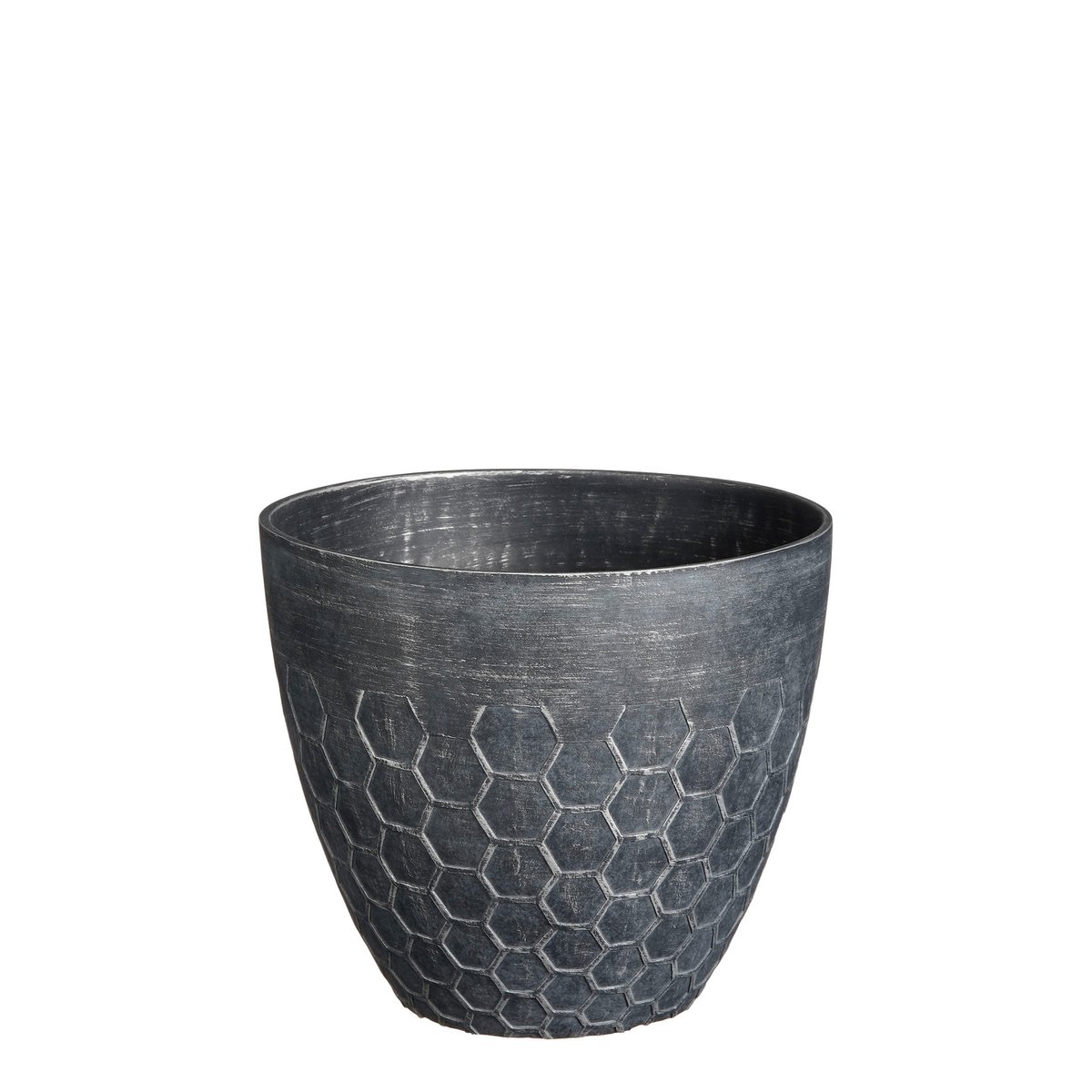 Mica Décorations - Pot de Fleur d'Extérieur Bravo - H26 x Ø30,5 cm - Ruche Noire