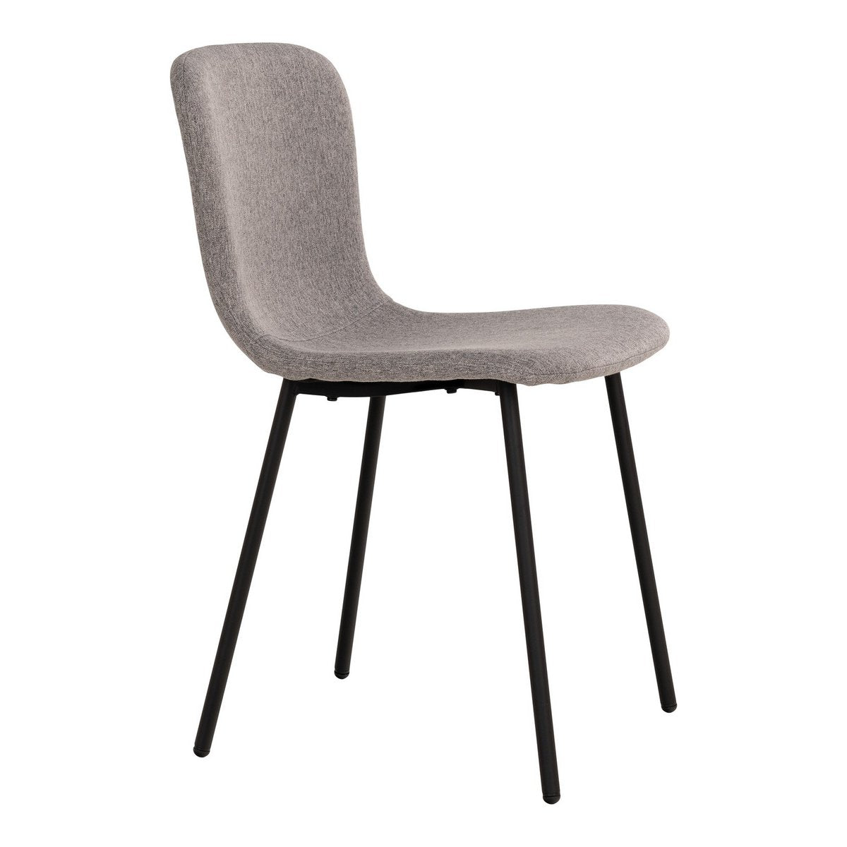 House Nordic - Halden Dining Chair - Chaise de salle à manger, gris clair avec pieds noirs - lot de 2