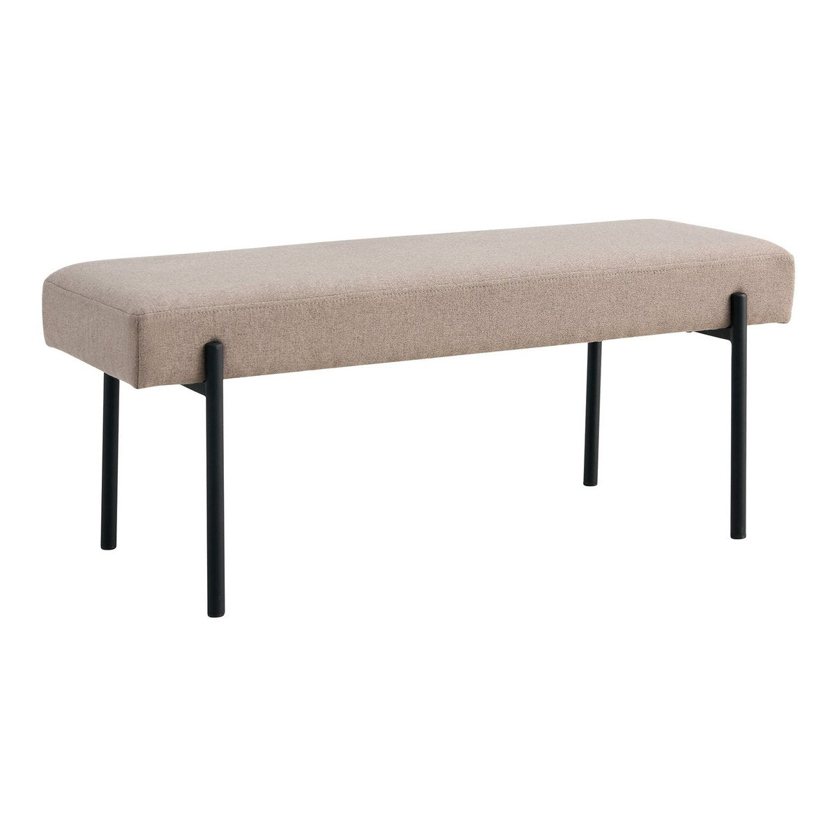 House Nordic - Swindon Bench - Bank, steen met zwarte poten, 100x36x42,5 cm, HN1231