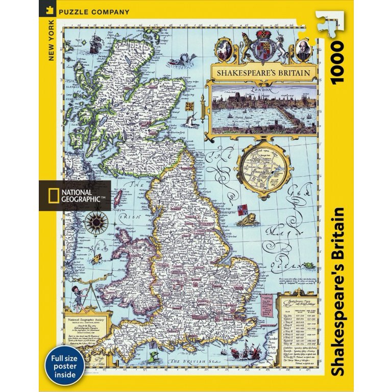 New York Puzzle Company - Puzzle „Shakespeares Großbritannien“ (1000 Teile)