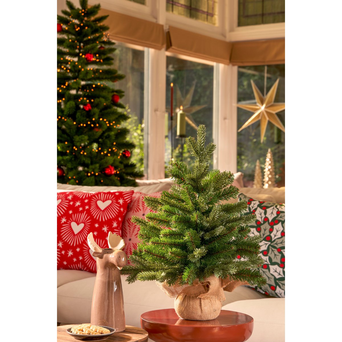 Maison d'Abri® - Sapin de Noël Artificiel Sherwood en Jute - H60 x Ø53 cm - Vert