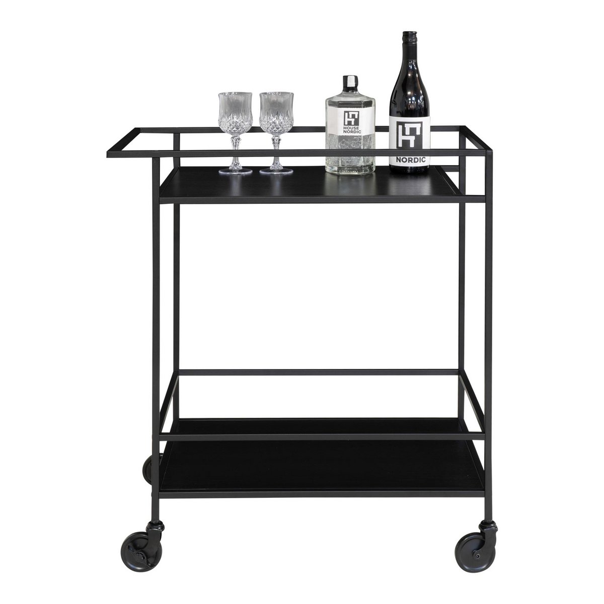 House Nordic - Vita Bartrolley - Schwarz, 68x40x79 cm