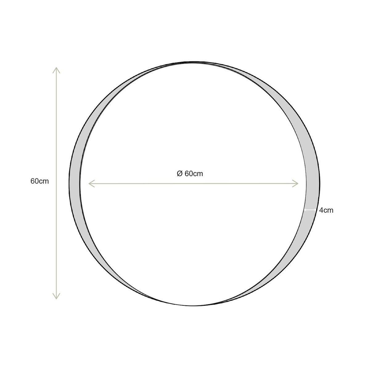 vtwonen – Spiegel rund, tiefgolden, 60 cm