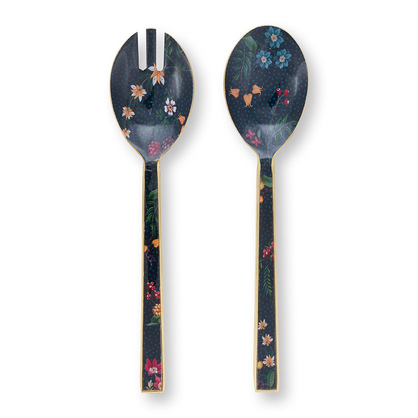 Pip Studio - Set/2 Salatbesteck Emailliert Berry Blues 25cm