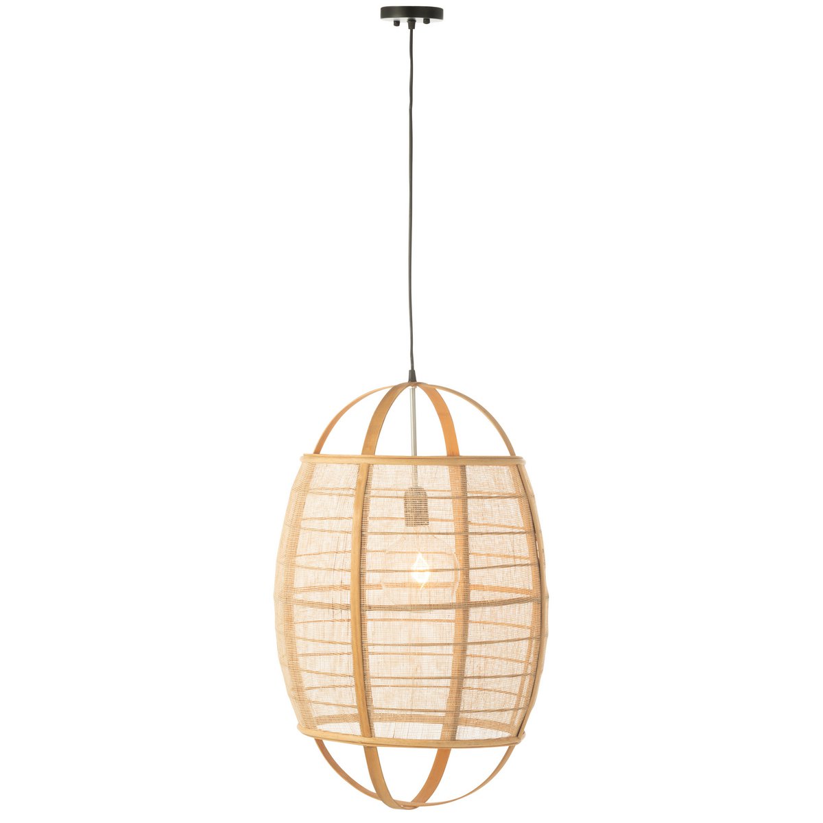 J-Line - Lampe suspendue Ion Lin/Bambou Naturel Large