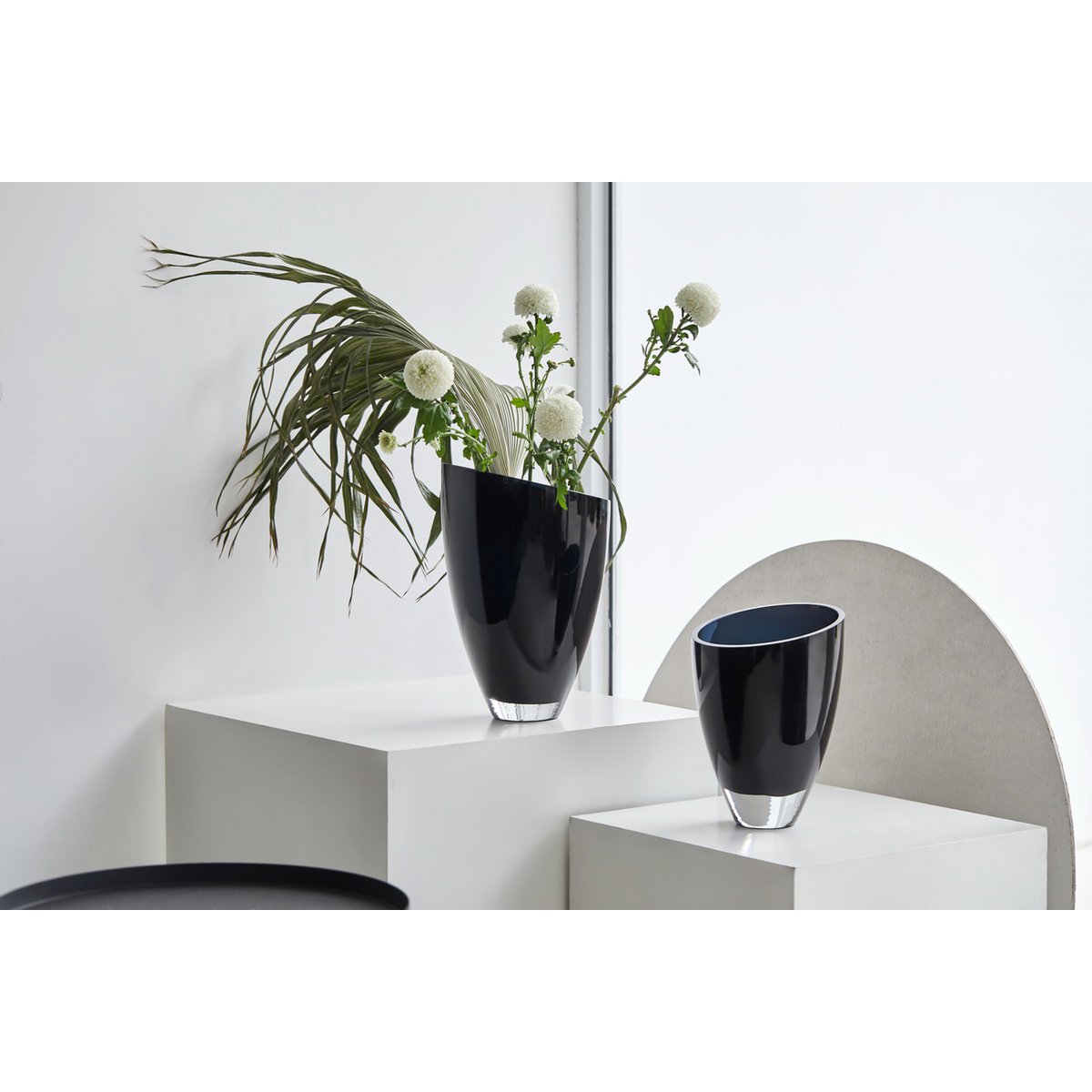 Element Accessories - Moderne glazen vaas elegant donkerblauw, BULED25IB, 9mm luxe glas