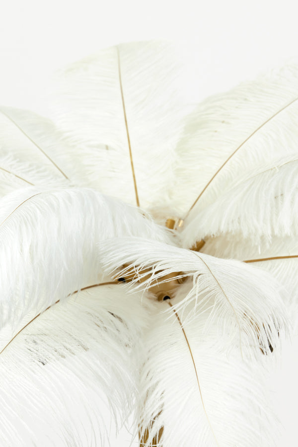 Light &amp; Living - Lampe de table 'Feather' (Or et Blanc)