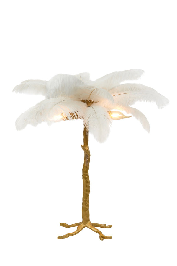 Light &amp; Living - Lampe de table 'Feather' (Or et Blanc)