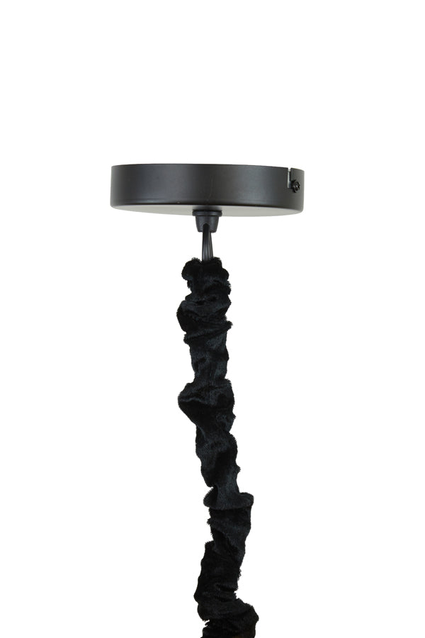 Light &amp; Living - Lampe suspendue 'Feather' (Noir &amp; Caramel)