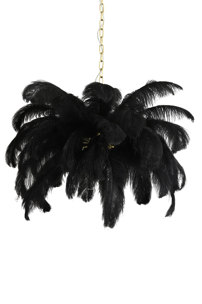 Light &amp; Living - Lampe suspendue 'Feather' (Or &amp; Noir)