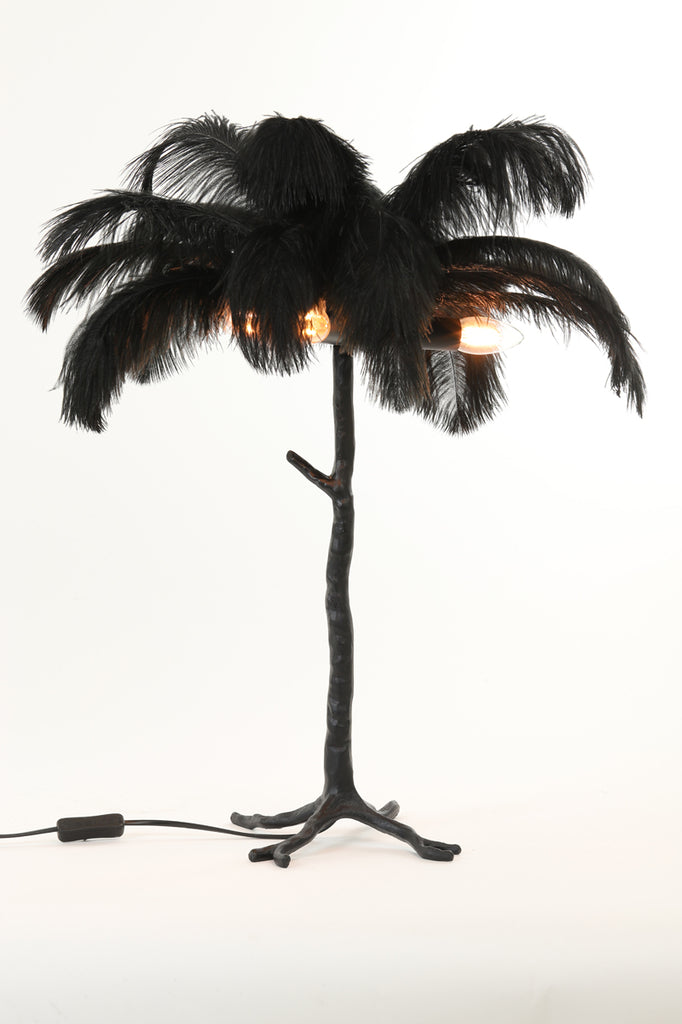 Light &amp; Living - Lampe de table 'Feather' (Noir)