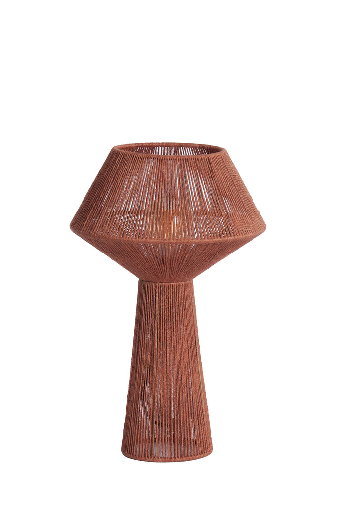 Light &amp; Living - Lampe de table 'Fugia' (Taille M, Jute, Rouge Brique)