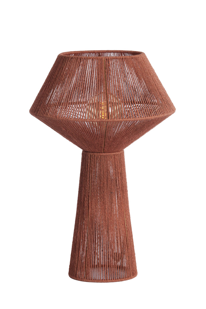 Light &amp; Living - Lampe de table 'Fugia' (Taille L, Jute, Rouge Brique)