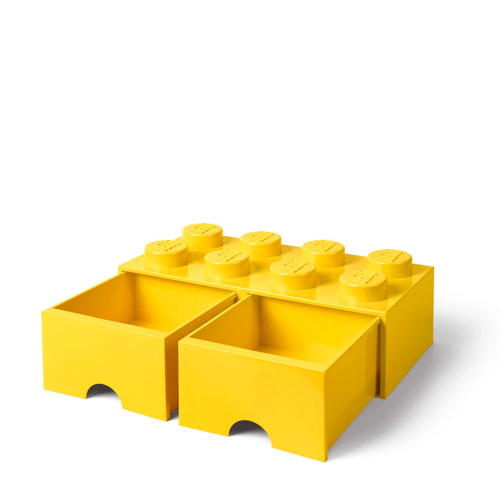 Lego - Opbergbox 'Brick 8' (Met twee lades, Geel)