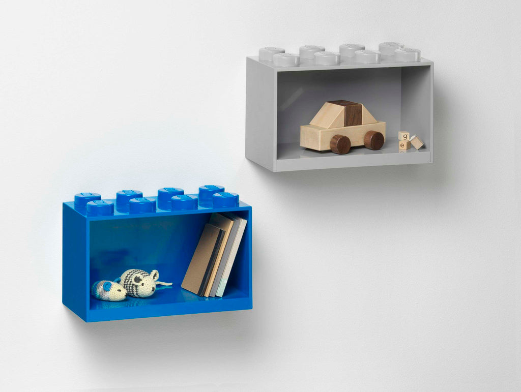 Lego - Wandschap 'Brick 8' (Grijs)