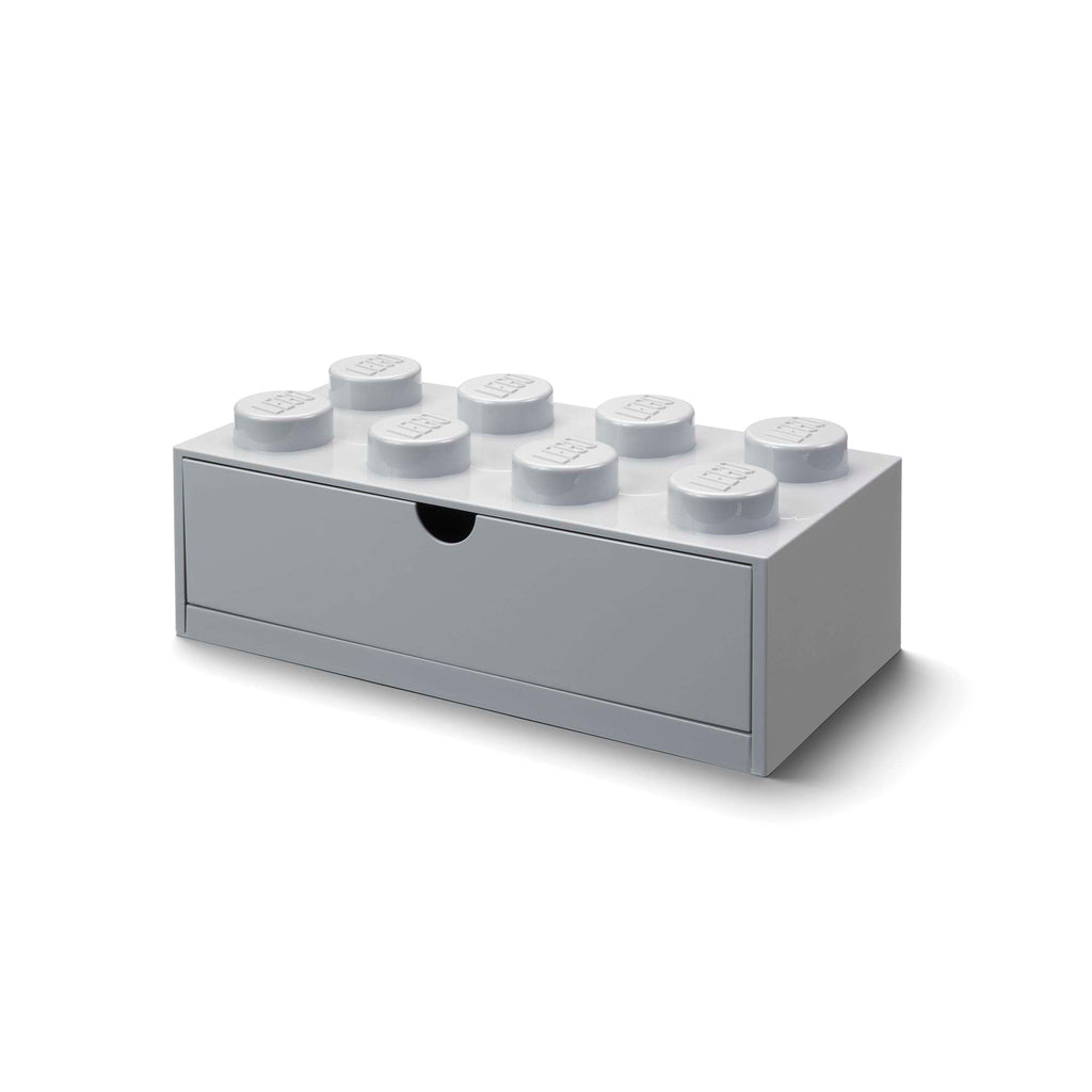 Lego - Opbergbox 'Brick 8' (Met lade, Grijs)