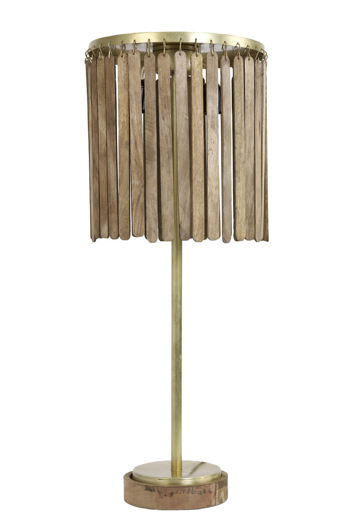 Light &amp; Living - Lampe de table 'Gularo' (Bois, Marron foncé)