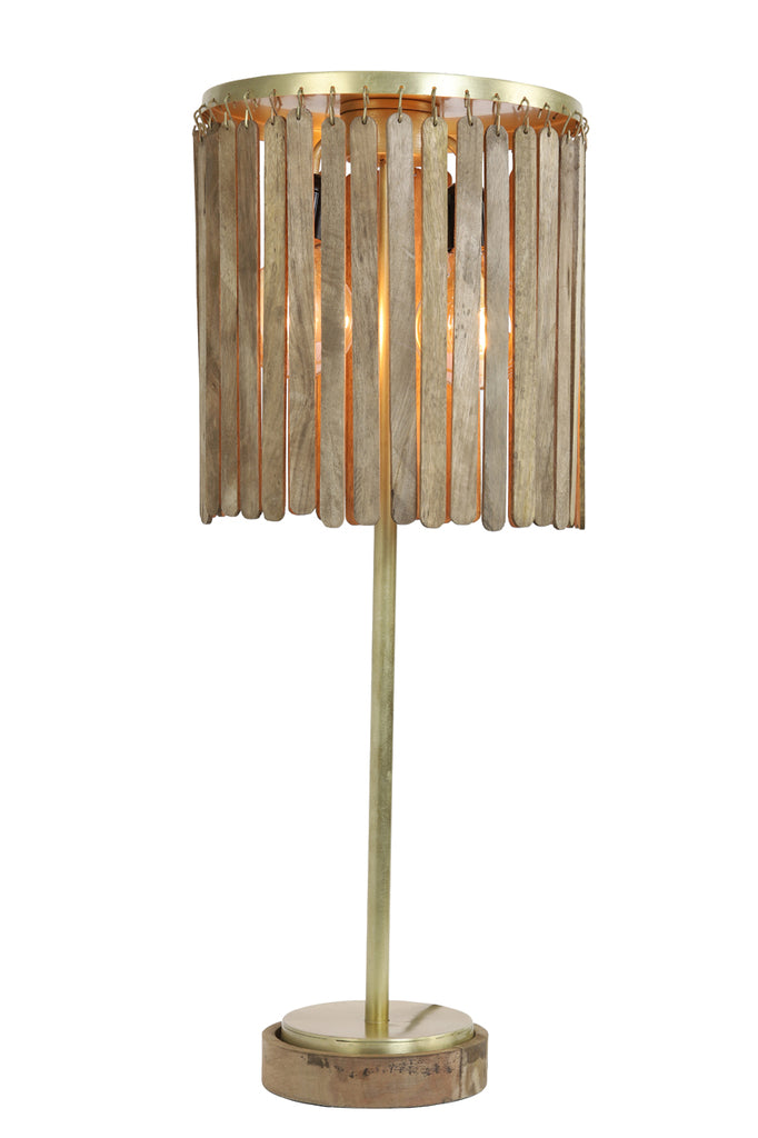 Light &amp; Living - Lampe de table 'Gularo' (Bois, Marron foncé)