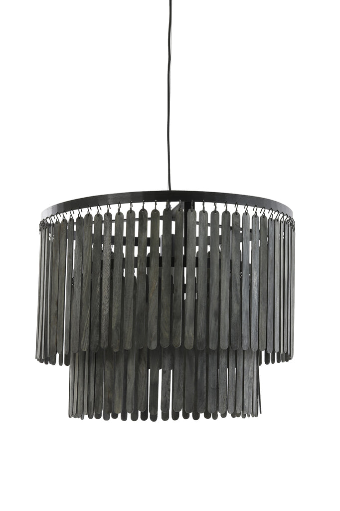 Light & Living - Hanglamp 'Gularo' (Hout, Matzwart)