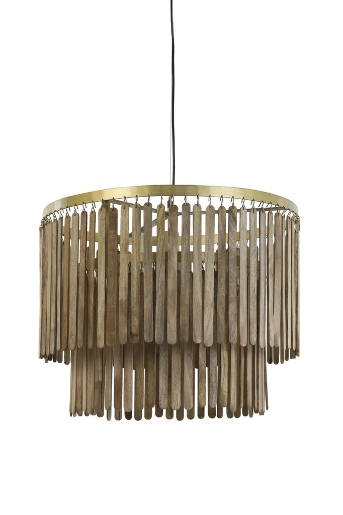 Light &amp; Living - Lampe suspendue 'Gularo' (Bois, Marron et Bronze)