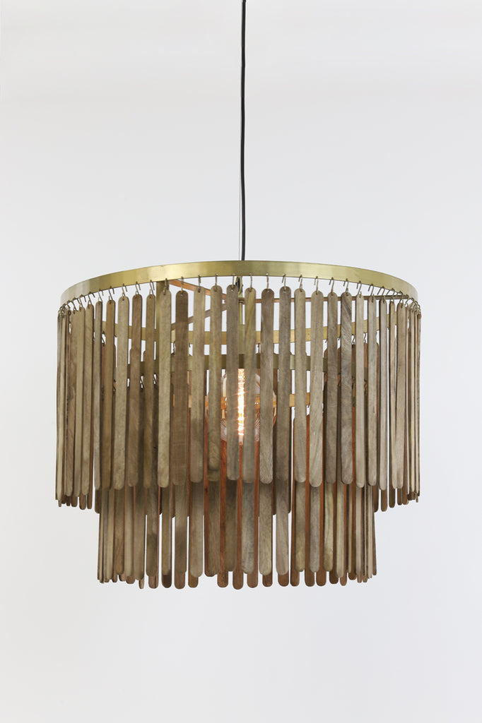 Light &amp; Living - Hängelampe 'Gularo' (Holz, Braun &amp; Bronze)