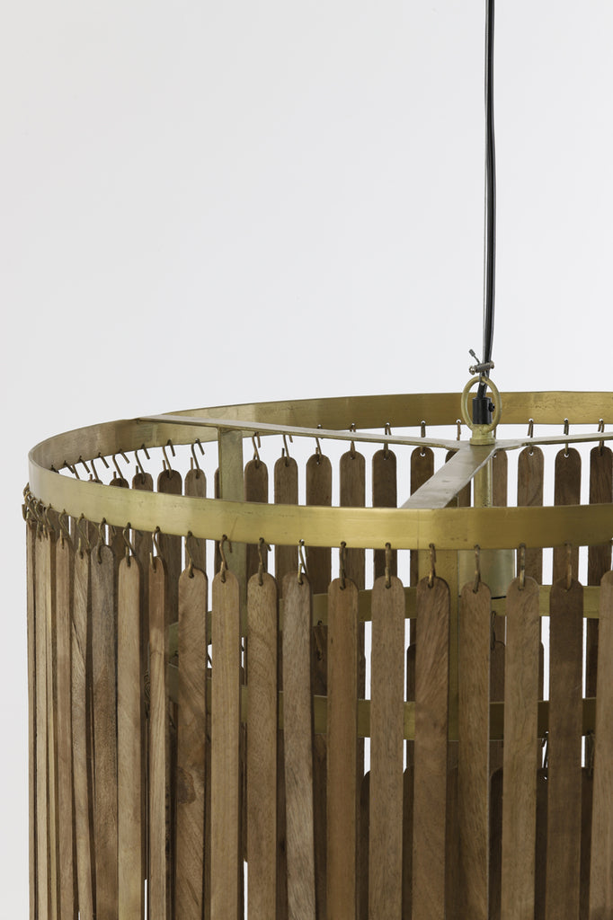 Light &amp; Living - Lampe suspendue 'Gularo' (Bois, Marron et Bronze)