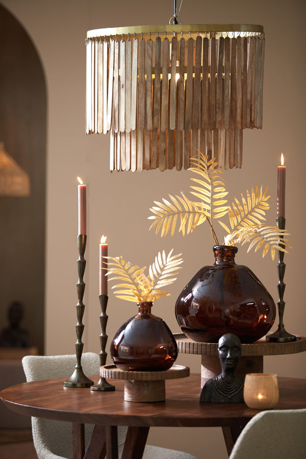 Light &amp; Living - Lampe suspendue 'Gularo' (Bois, Marron et Bronze)