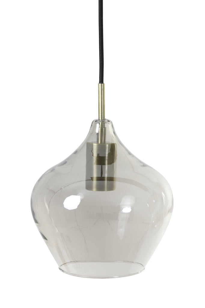 Light &amp; Living - Lampe suspendue 'Rakel' (Taille L, 5 pièces, verre fumé, Bronze Antique)