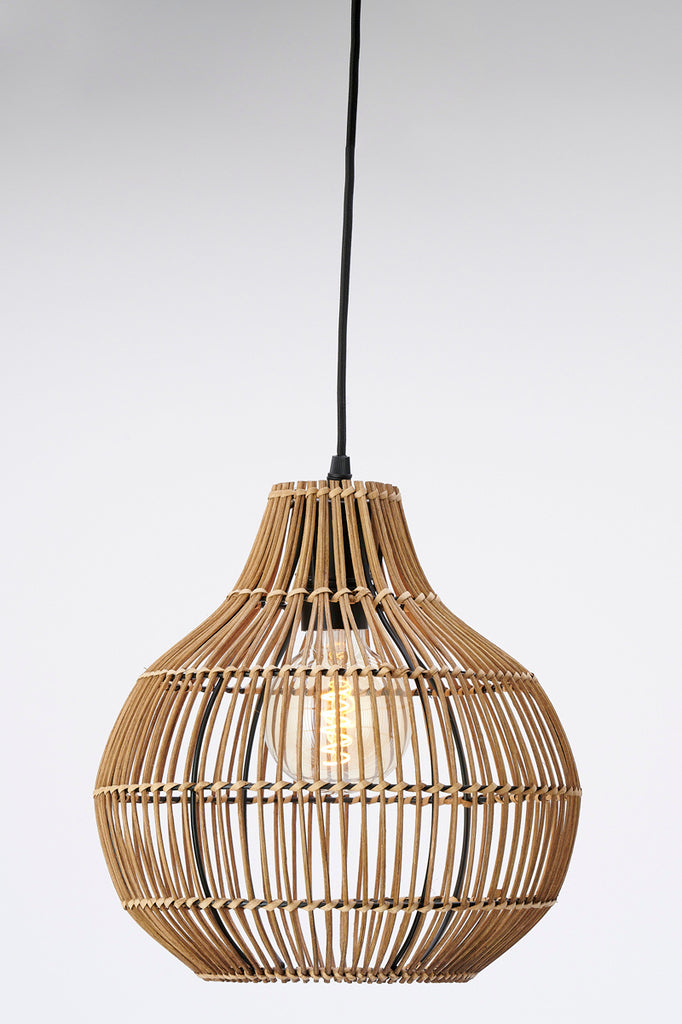 Light & Living - Hanglamp 'Pacino' (Maat S, Rattan, Donkerbruin)