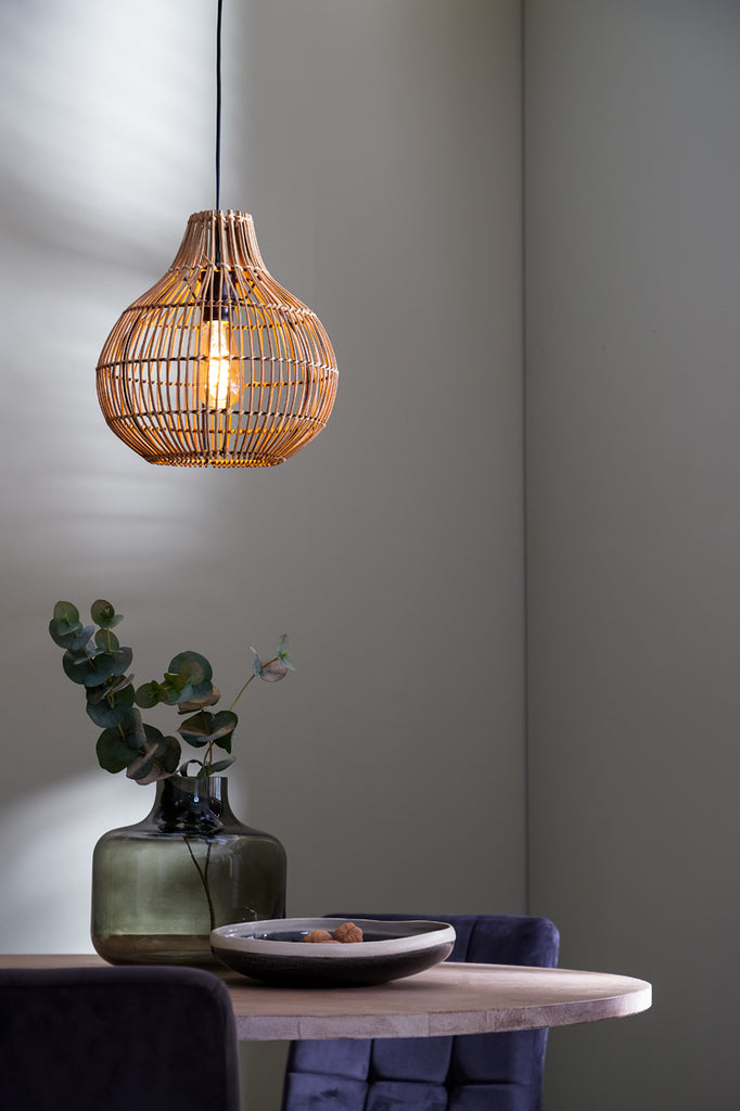 Light & Living - Hanglamp 'Pacino' (Maat S, Rattan, Donkerbruin)