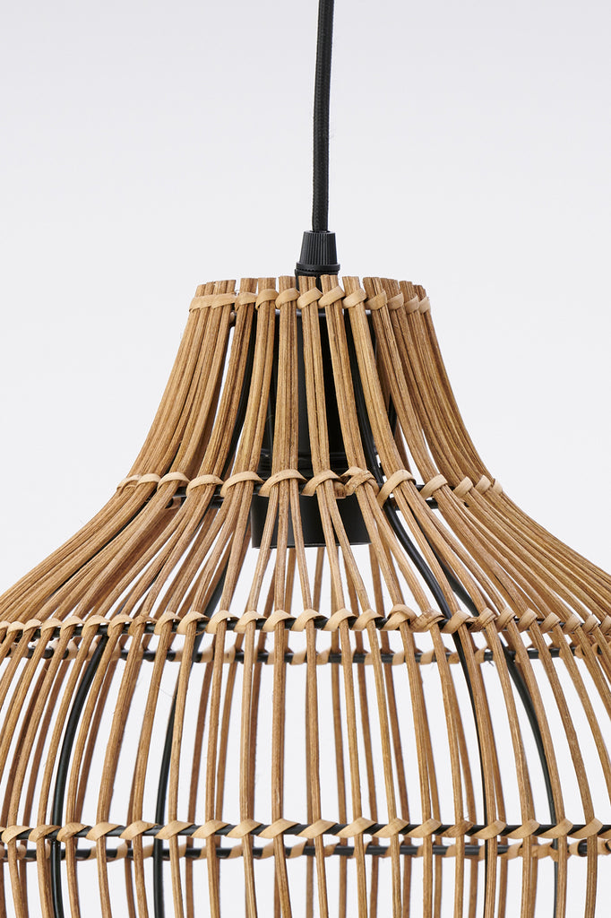 Light & Living - Hanglamp 'Pacino' (Maat S, Rattan, Donkerbruin)