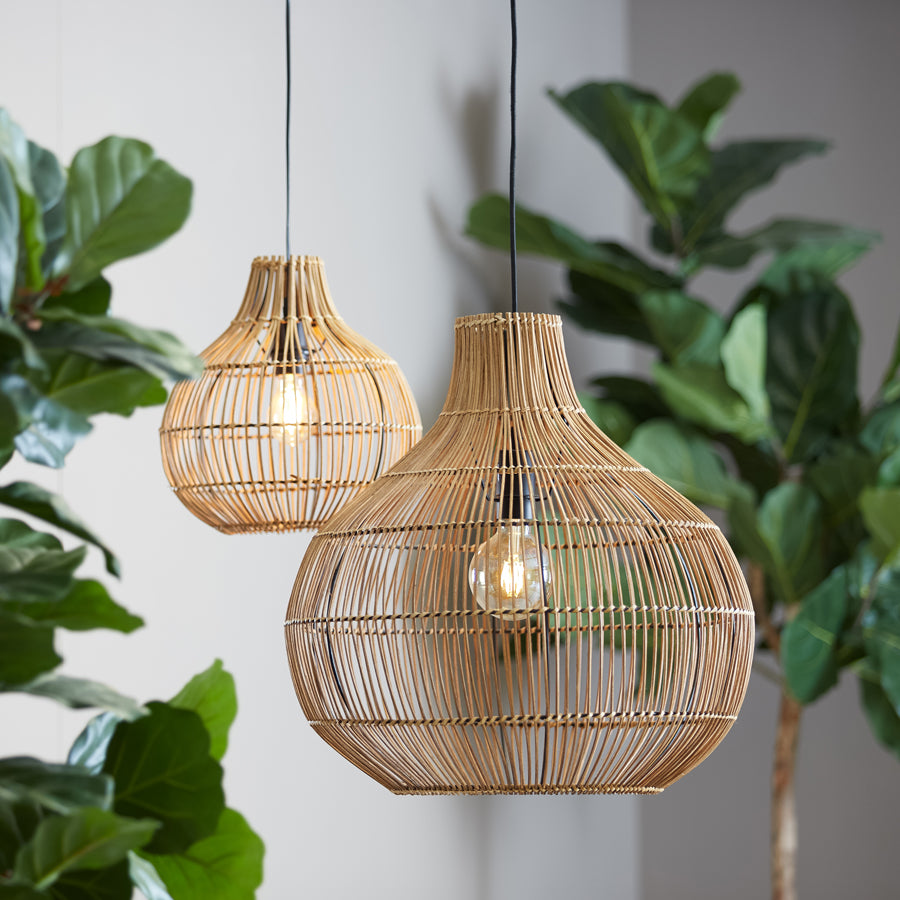 Light & Living - Hanglamp 'Pacino' (Maat S, Rattan, Donkerbruin)