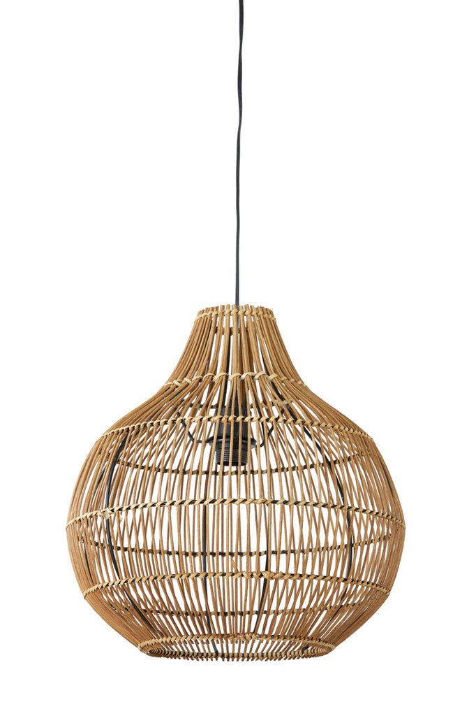 Light &amp; Living - Lampe suspendue 'Pacino' (Taille M, Rotin, Marron Foncé)