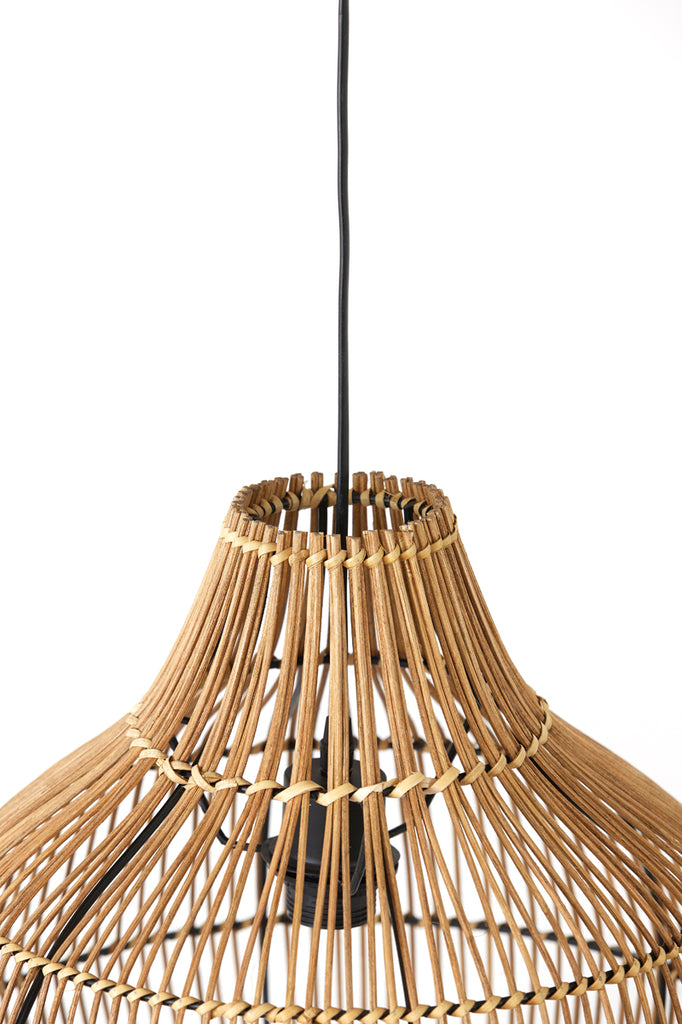 Light &amp; Living - Lampe suspendue 'Pacino' (Taille M, Rotin, Marron Foncé)