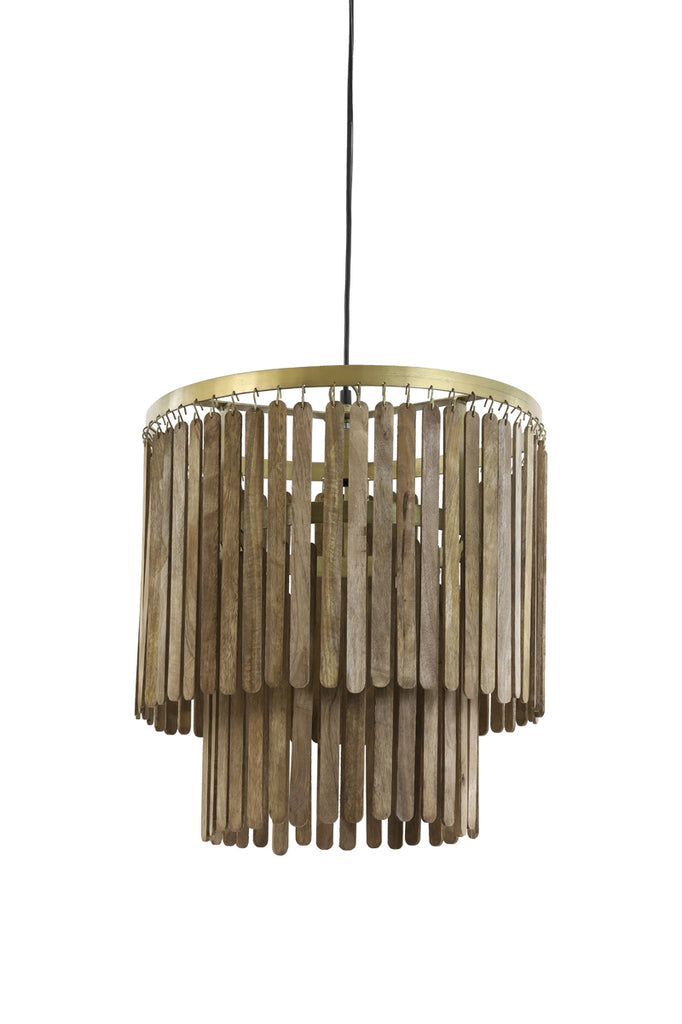 Light &amp; Living - Lampe suspendue 'Gularo' (Bois, Marron et Bronze)