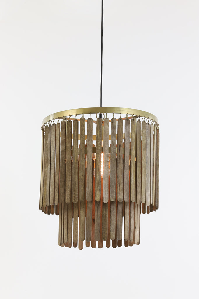 Light &amp; Living - Hängelampe 'Gularo' (Holz, Braun &amp; Bronze)