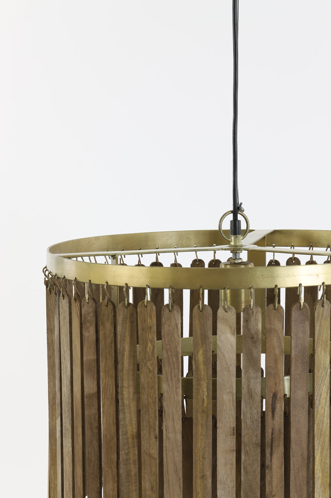 Light &amp; Living - Lampe suspendue 'Gularo' (Bois, Marron et Bronze)