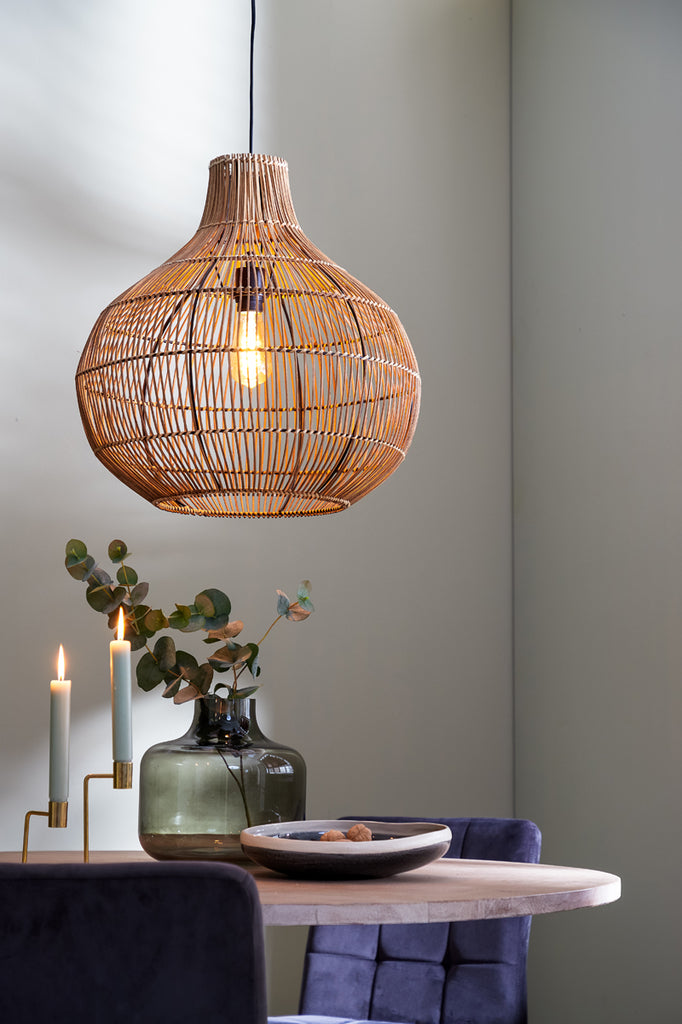 Light & Living - Hanglamp 'Pacino' (Maat L, Rattan, Donkerbruin)