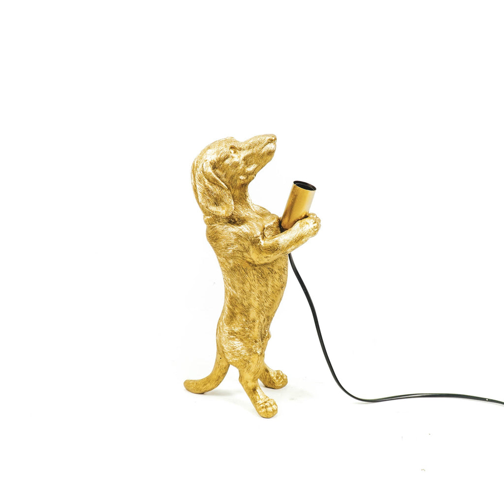 Housevitamin - Tischlampe 'Dackel' (Gold, 38cm)
