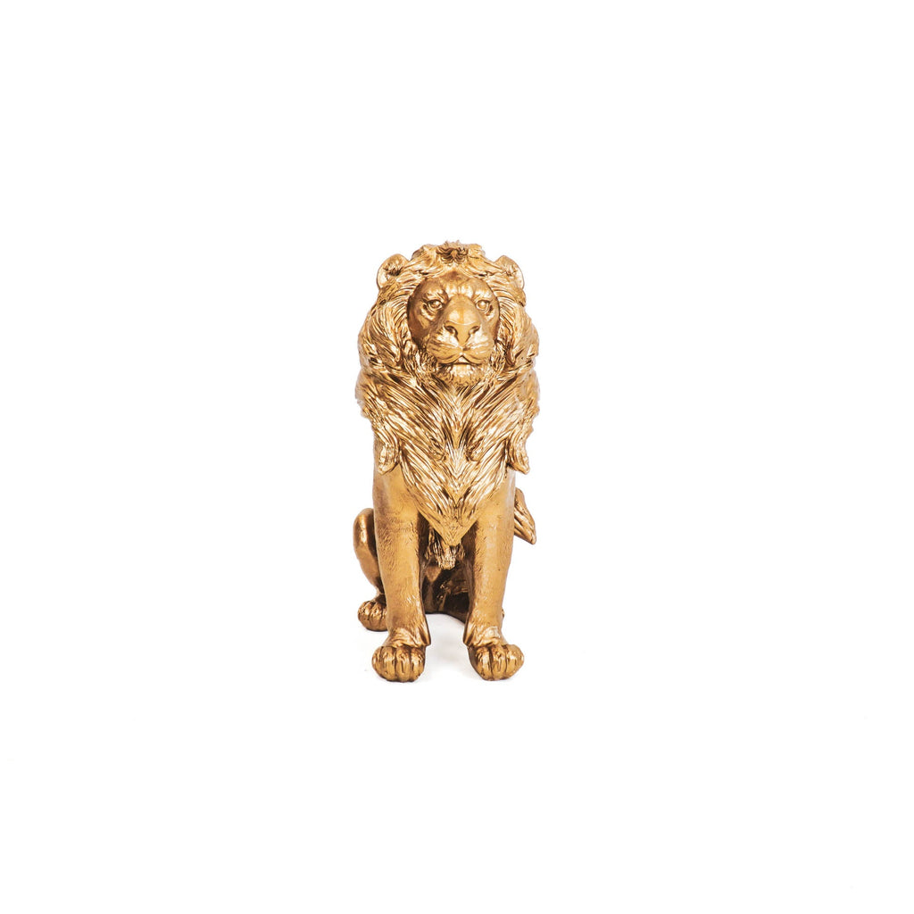 Housevitamin - Statue décorative 'Lion' (Assis, Or)