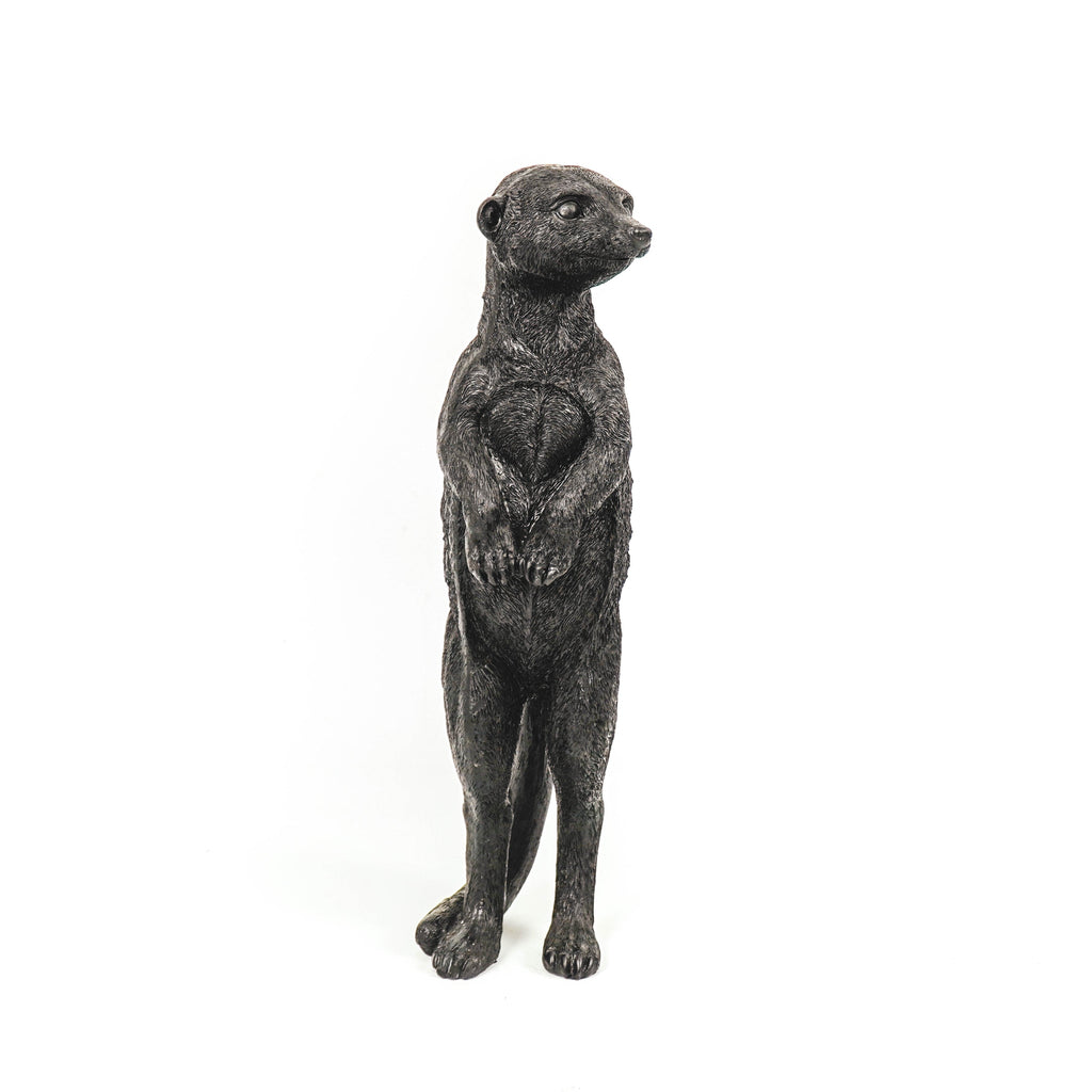 Housevitamin - Statue décorative 'Suricate' (Noir, 35cm)