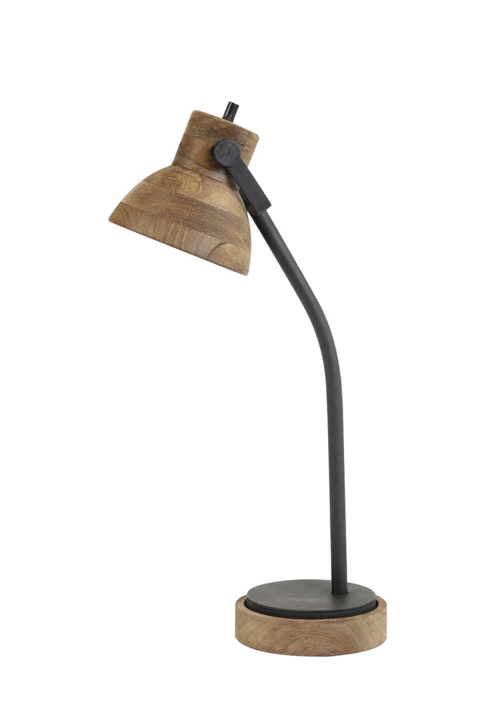 Light &amp; Living - Schreibtischlampe 'Imbert' (Holz, Braun &amp; Mattschwarz)