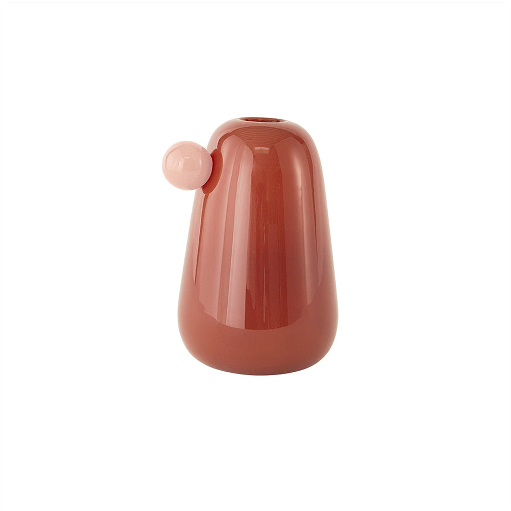 OYOY LIVING - Vase 'Inka' (Klein, gedämpftes Rot)