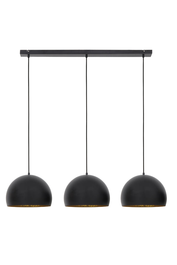 Light &amp; Living - Lampe suspendue 'Jaicey' (3 pièces, Noir Mat et Or)