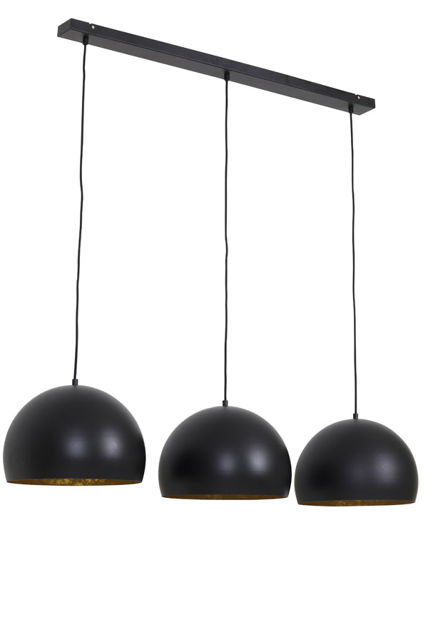 Light &amp; Living - Lampe suspendue 'Jaicey' (3 pièces, Noir Mat et Or)