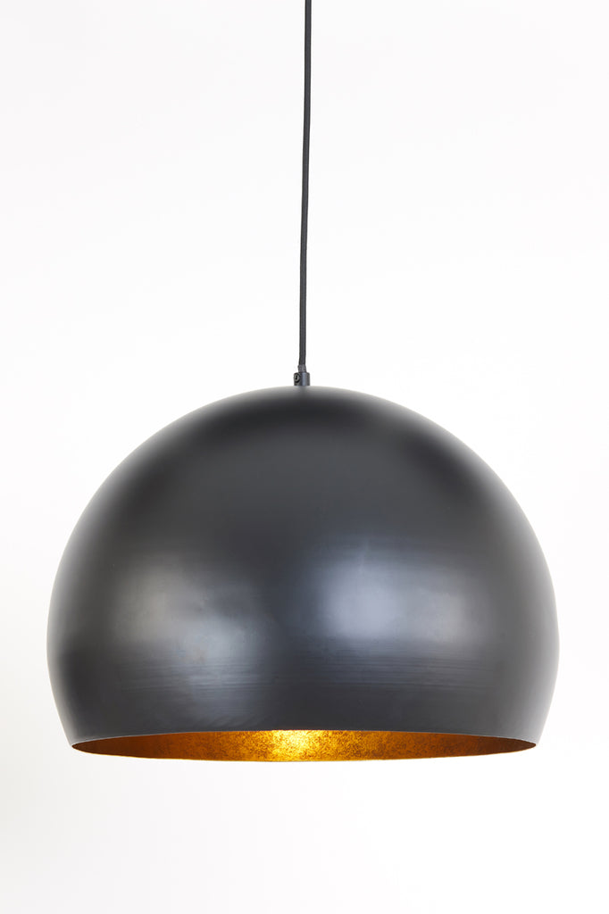 Light &amp; Living - Lampe suspendue 'Jaicey' (Noir Mat &amp; Or)