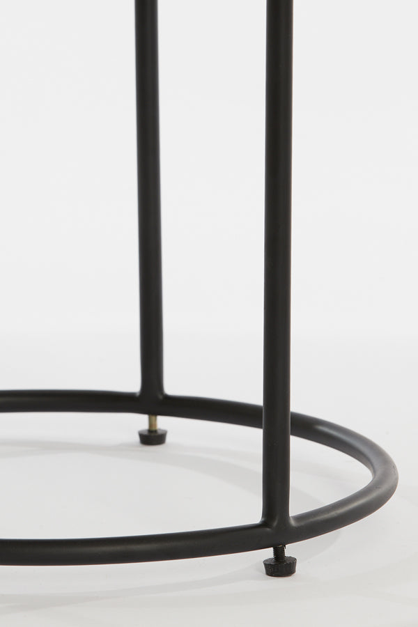 Light &amp; Living - Tables d'appoint 'Jairo' (Lot de 2, Cuir marron foncé &amp; Noir)