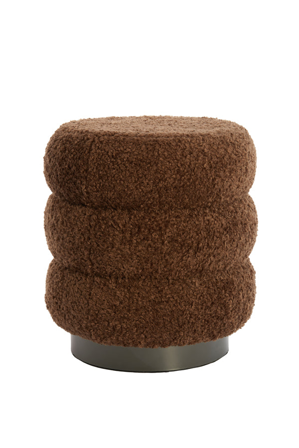 Light &amp; Living - Pouf 'Jobbi' (Marron &amp; Noir Mat)