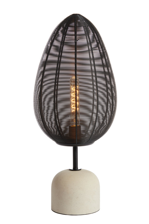 Light &amp; Living - Lampe de table 'Joley' (Marbre Noir Mat &amp; Blanc)