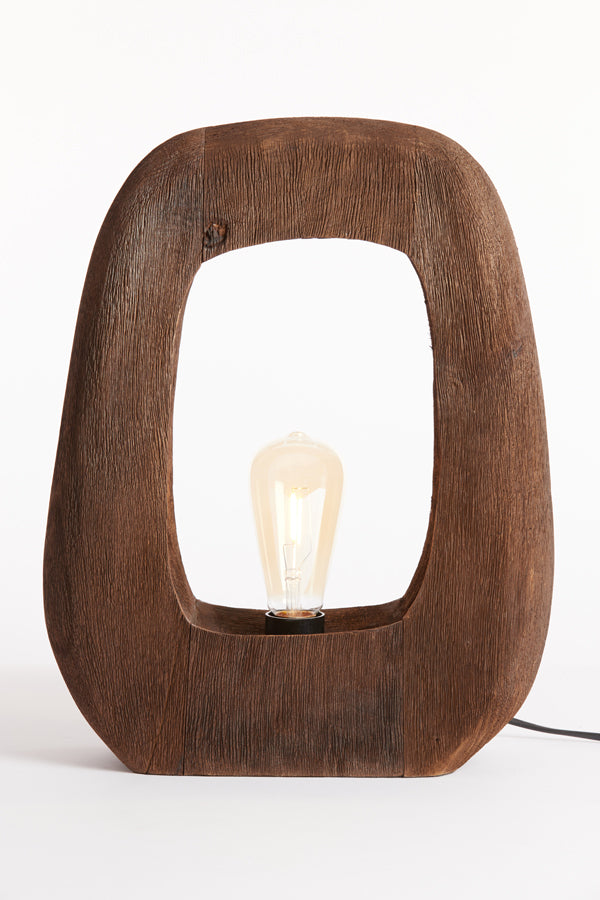 Light &amp; Living - Lampe de table 'Kelafo' (Taille L, Bois, Marron Chocolat)